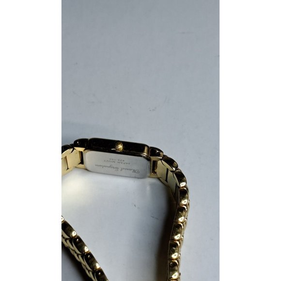 Marcel Drucker Signature Watch Women Gold Tone Rectangle - Picture 8 of 14